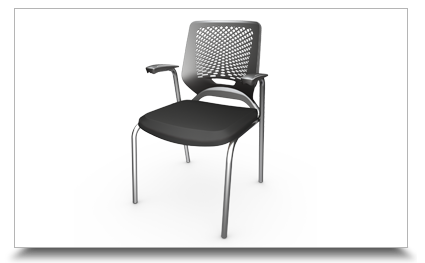 Cadeiras fixas para escritrio - Bezzi brao com reflexo
