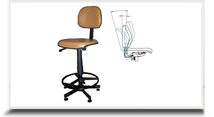Cadeiras industriais para escritório - Cadeira Caixa II Estofada Secretária Ponta Caída Ergonômica 