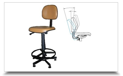 Cadeiras industriais para escritrio - Cadeira Caixa II Estofada Secretria Ponta Cada Ergonmica 