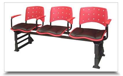 Cadeiras Longarinas para escritrio - Longarina eco ergo c/estofado