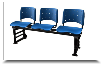 Cadeiras Longarinas para escritrio - Longarina eco ergo s/estofado