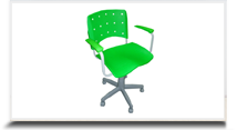 Cadeiras operacionais para escritório - Cadeira Plaxmetal Verde
