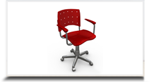 Cadeiras operacionais para escritório - Cadeira vermelho translucido Tiff 
